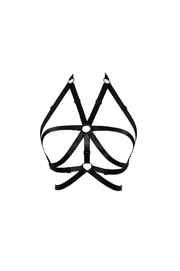 JELINDA Soutien-gorge harnais de corps pour femme avec cage, dos nu, style gothique - - Taille Unique