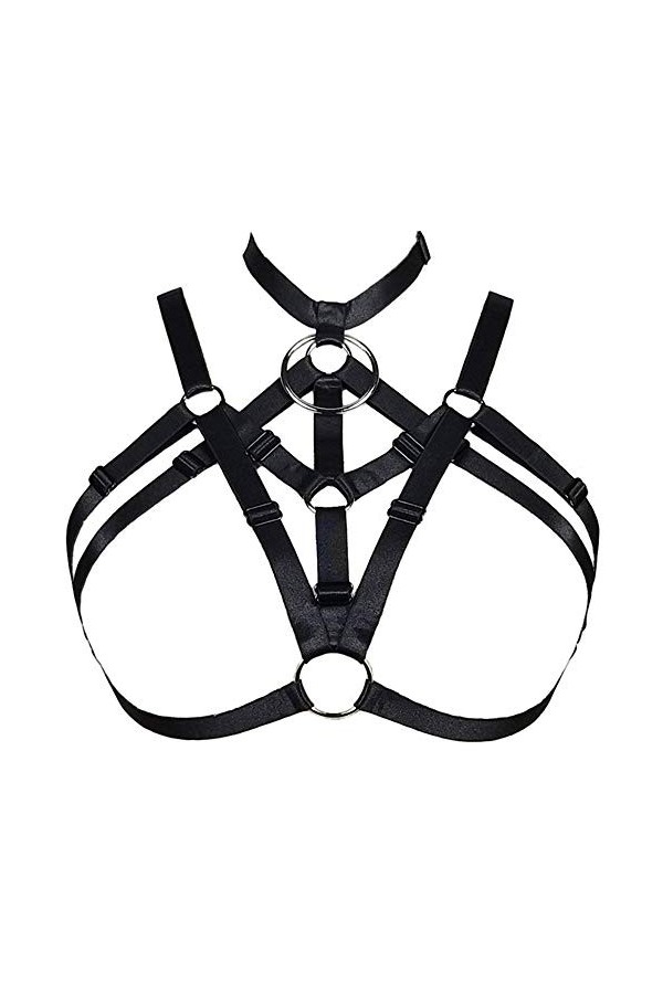 JELINDA Soutien-gorge harnais de corps pour femme avec cage, dos nu, style gothique - - Taille Unique