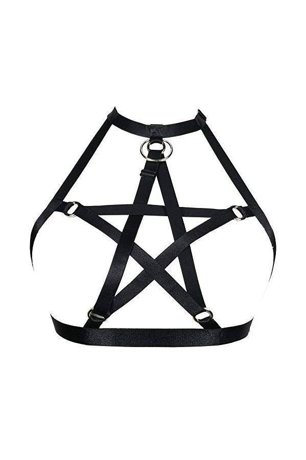 JELINDA Soutien-gorge harnais de corps pour femme avec cage, dos nu, style gothique - - Taille Unique