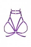 Harnais de corps pour femme - En tissu extensible - Style gothique - Pour Halloween - Grande taille, violet, Taille Unique