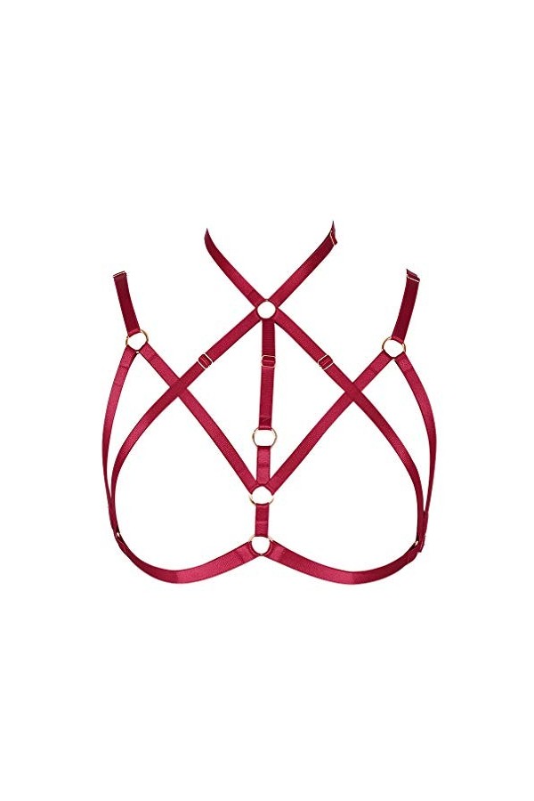 MAMOHSS Soutien-gorge harnais de corps pour femme Lingerie élastique sans bonnets Soutien-gorge cage réglable Grande taille -