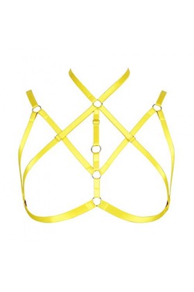 BANSSGOTH Femmes hauts harnais soutien-gorge Punk gothique ceinture évider élastique cage Costume de danse Halloween Festival