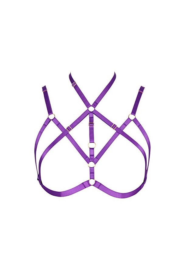 BANSSGOTH Femmes hauts harnais soutien-gorge Punk gothique ceinture évider élastique cage Costume de danse Halloween Festival