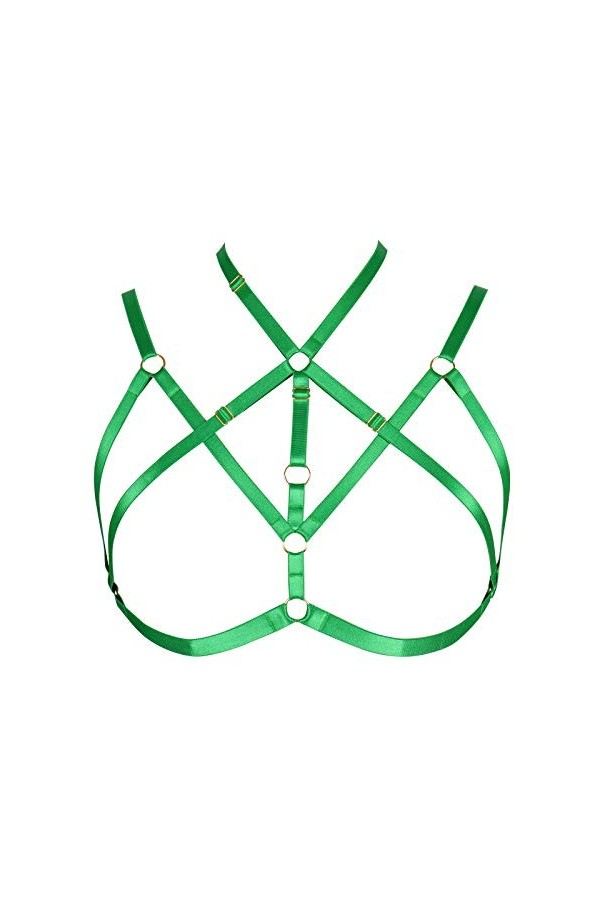 BANSSGOTH Femmes hauts harnais soutien-gorge Punk gothique ceinture évider élastique cage Costume de danse Halloween Festival