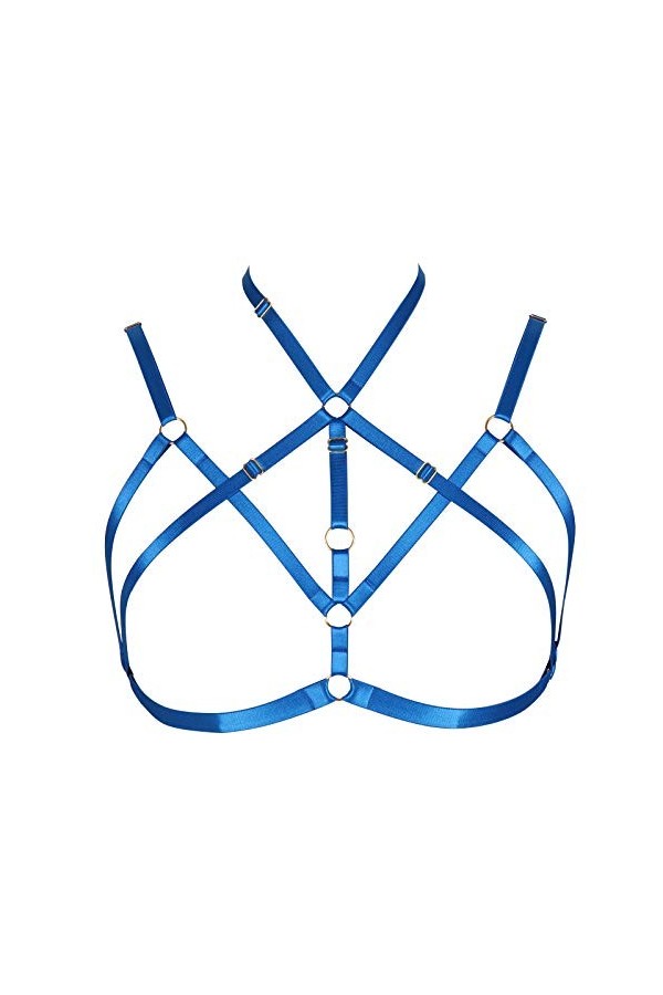 BANSSGOTH Femmes hauts harnais soutien-gorge Punk gothique ceinture évider élastique cage Costume de danse Halloween Festival