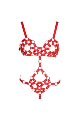 BBOHSS Harnais de Corps pour Femmes Soutien-Gorge Carnaval Punk Gothique Halloween Danse réglable jarretière Soutien-Gorge Ac