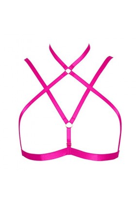 PETMHS Harnais pour femme - Élastique - Poitrine - Punk - Body - Harnais tendance - Pour femme - Style punk goth festival - L