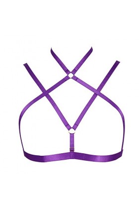 PETMHS Harnais pour femme - Élastique - Poitrine - Punk - Body - Harnais tendance - Pour femme - Style punk goth festival - L