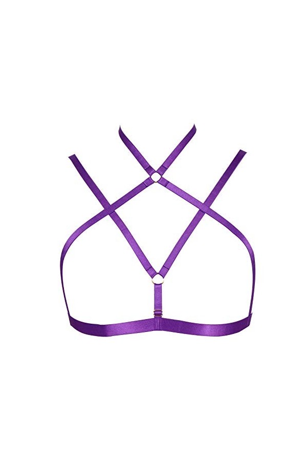 PETMHS Harnais pour femme - Élastique - Poitrine - Punk - Body - Harnais tendance - Pour femme - Style punk goth festival - L