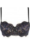 Axami Soutien-gorge push-up avec motif en dentelle et tulle à larrière, Noir , 85E