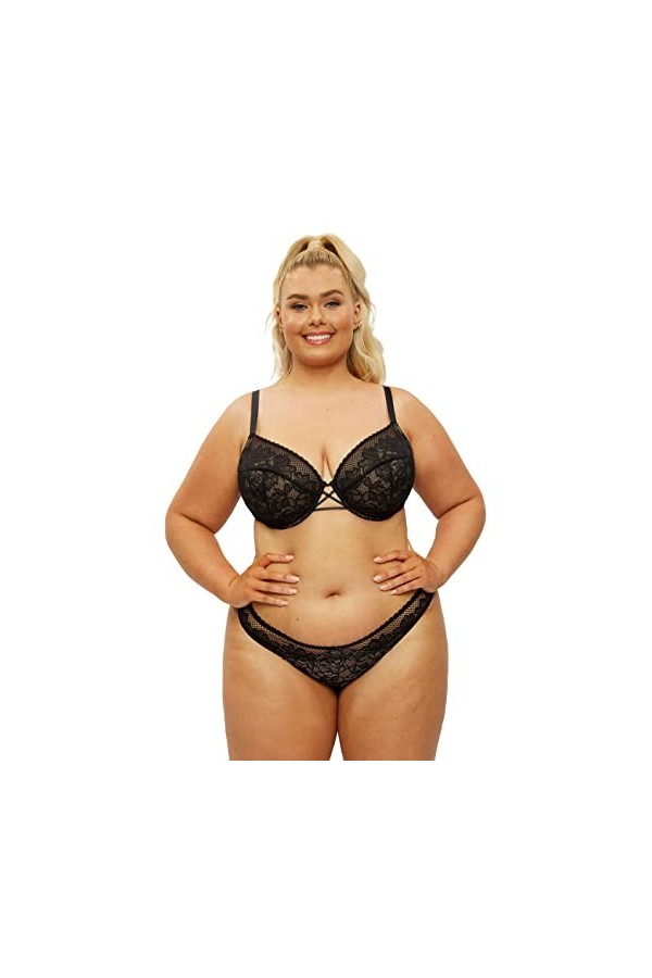 Ann Summers The Lasting Lover Soutien-gorge à poitrine large Noir/champagne, Noir , 105G