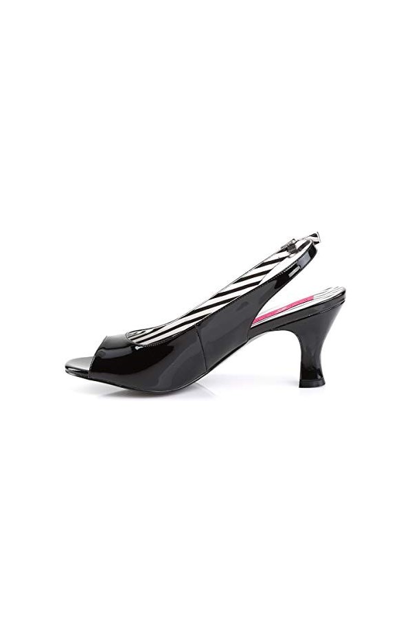 Pleaser Pink Label Jenna-02, Talons à Bride arrière Femme, Crème Vernie, 47 EU