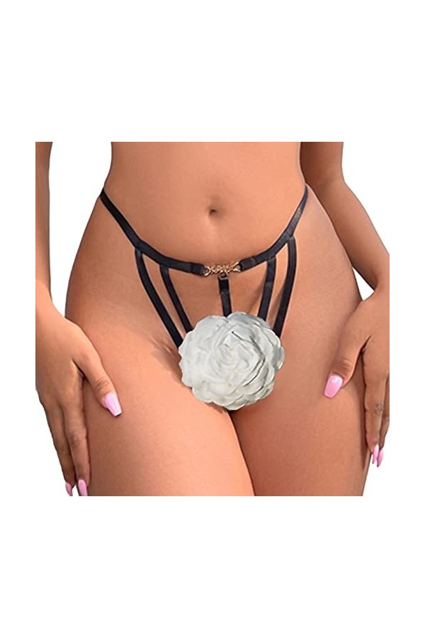 GilRu Impression de Mode féminine évider avec des Culottes de Lingerie de Fleurs Ensemble sous-vêtements Sexy Lingerie Lapin