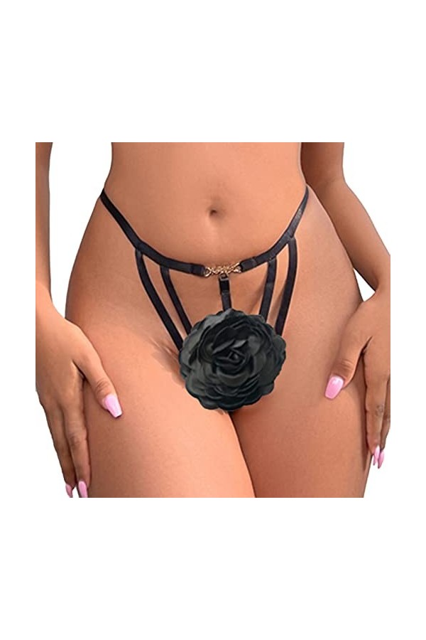 GilRu Impression de Mode féminine évider avec des Culottes de Lingerie de Fleurs Ensemble sous-vêtements Sexy Lingerie Lapin 