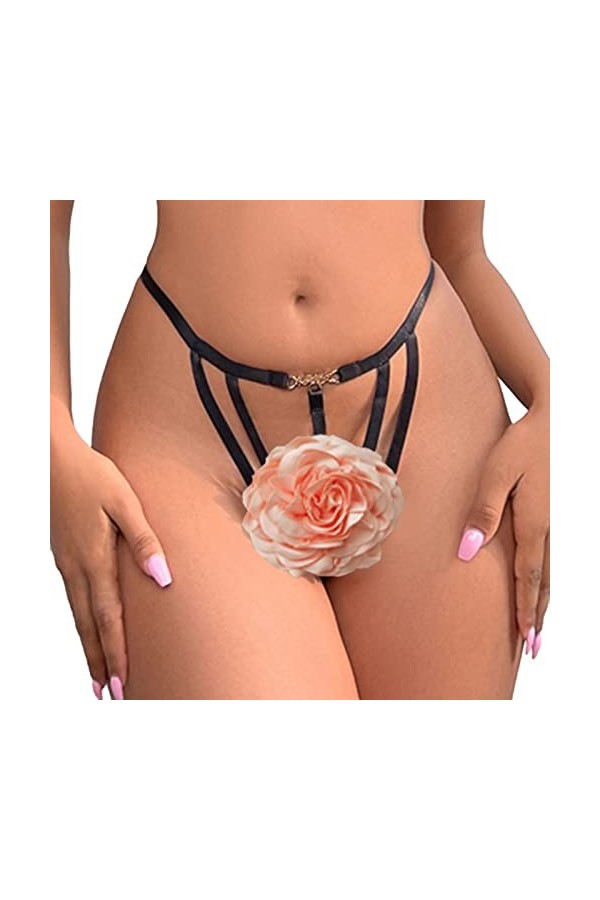 GilRu Impression de Mode féminine évider avec des Culottes de Lingerie de Fleurs Ensemble sous-vêtements Sexy Lingerie Lapin 