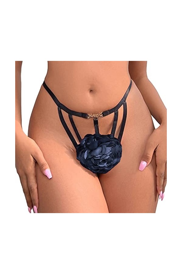 GilRu Impression de Mode féminine évider avec des Culottes de Lingerie de Fleurs Ensemble sous-vêtements Sexy Lingerie Lapin 