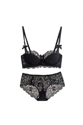 WENJUN Ensemble soutien-gorge et culotte pour femme, grande taille, lingerie sexy en dentelle, ensemble de lingerie deux pièc