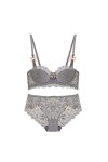 WENJUN Ensemble soutien-gorge et culotte pour femme, grande taille, lingerie sexy en dentelle, ensemble de lingerie deux pièc