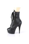 Pleaser DELIGHT-1020PK Blk Faux Leather/Blk Matte UK 3 EU 36 
