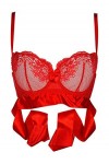 Axami M134 Soutien-gorge à armatures avec bande de satin - Rouge - 75 cm