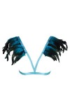 BANSSGOTH Épaulettes en Plumes Harnais de Corps Femme Soutien-Gorge Cage à Lingerie Festival Rave Homme brûlant Sangle de Poi