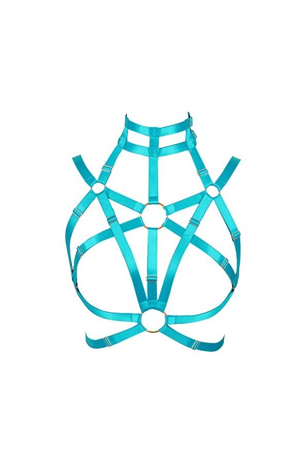 MAMOHSS - Harnais de corps pour femme - Fait à la main - Élastique réglable - Taille plus - Rose - Taille Unique