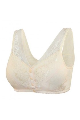 TDEOK Livraison Gratuite Avant Réglable Dentelle Respirant Fermeture Extra Élastique pour Femmes Dames Bustier, kaki, S