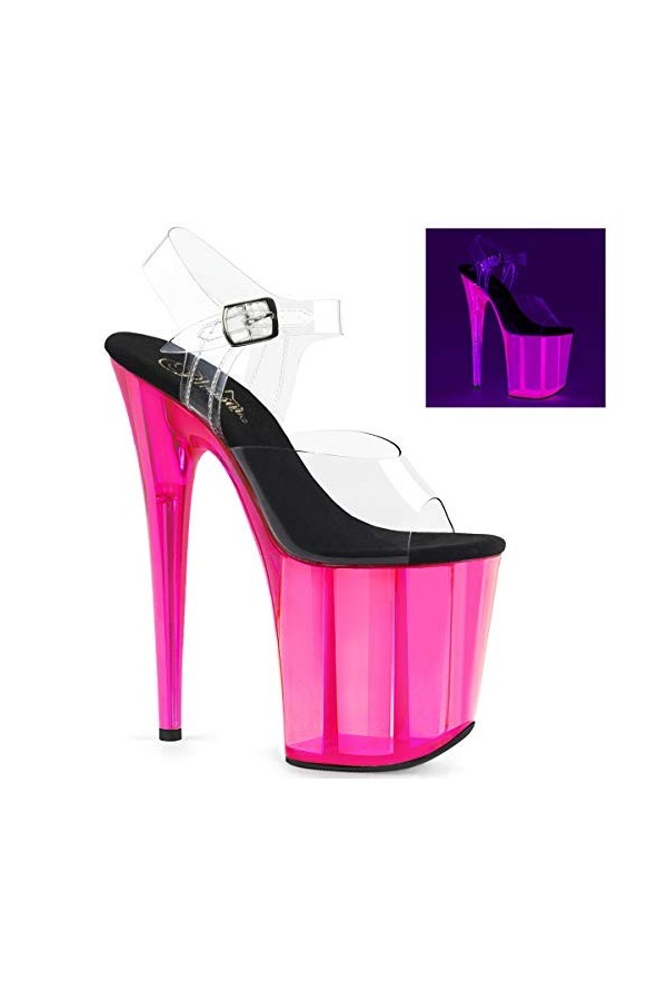 Pleaser FLAMINGO-808UVT CLR/H. Pink Tinted UK 7 EU 40 