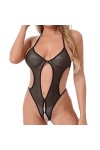 Ensemble string pour femme - 1 pièce - Dos nu - Dos nu - Dentelle - Chemise de nuit - Filet de pêche sexy - Sous-vêtements de
