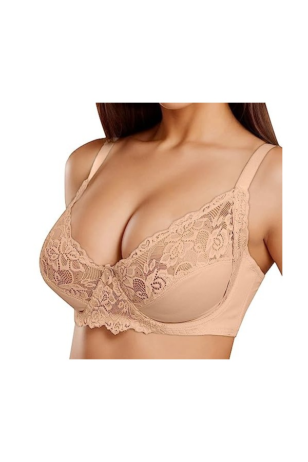 Soutien-gorge pour femme avec armatures push-up soutien-gorge sexy pour femme sous-vêtement en dentelle fine réglable grande 