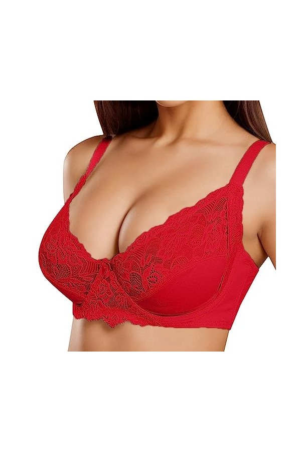 Soutien-gorge pour femme avec armatures push-up soutien-gorge sexy pour femme sous-vêtement en dentelle fine réglable grande 