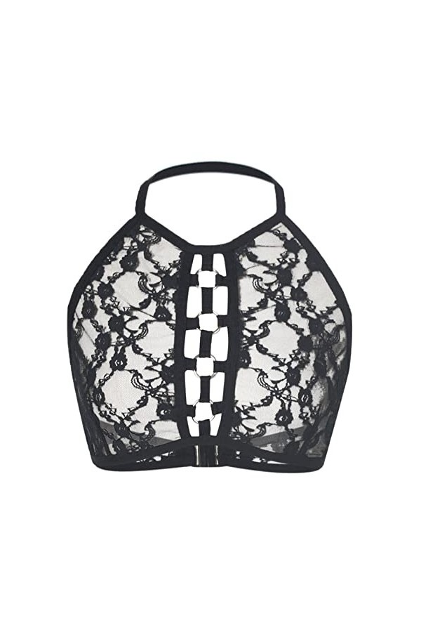 Lingerie sexy pour femme - Lingerie sexy - Push Up transparente - Bralette dos nu avec dentelle florale pétoncle buste pour f