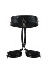 Ensemble de harnais sexy pour femme avec ceinture gothique punk et menottes pour fête, club, cosplay, Halloween, festival, St