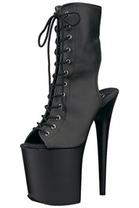 Pleaser FLAMINGO-1016 Blk Faux Leather/Blk Matte UK 4 EU 37 