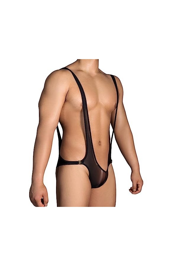 Collants de Lingerie Sexy pour Hommes Super élastique Onesie Lingerie Sexy Tenue Sexy Hot Black, One Size 