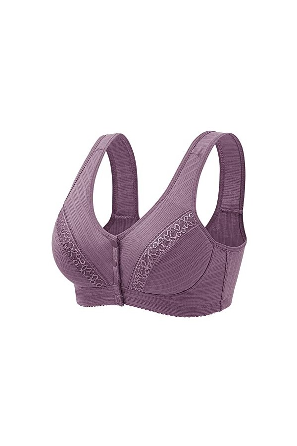 T Shirt Femme Soutien-gorge sans anneau en acier Fermé Devant Dos en T Grande Taille Soutien-gorge sans couture sans doublure