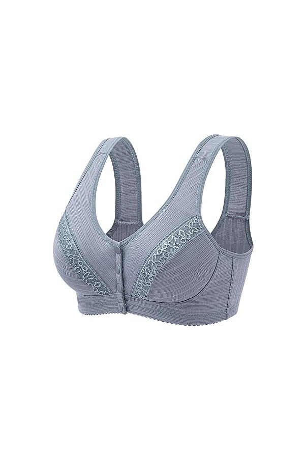 Lingerie Sexy Femme Coquine Hot Grande Taille Womens No Steel Ring Front Close Bra T Back Plus Size Soutien-Gorge sans Doublu