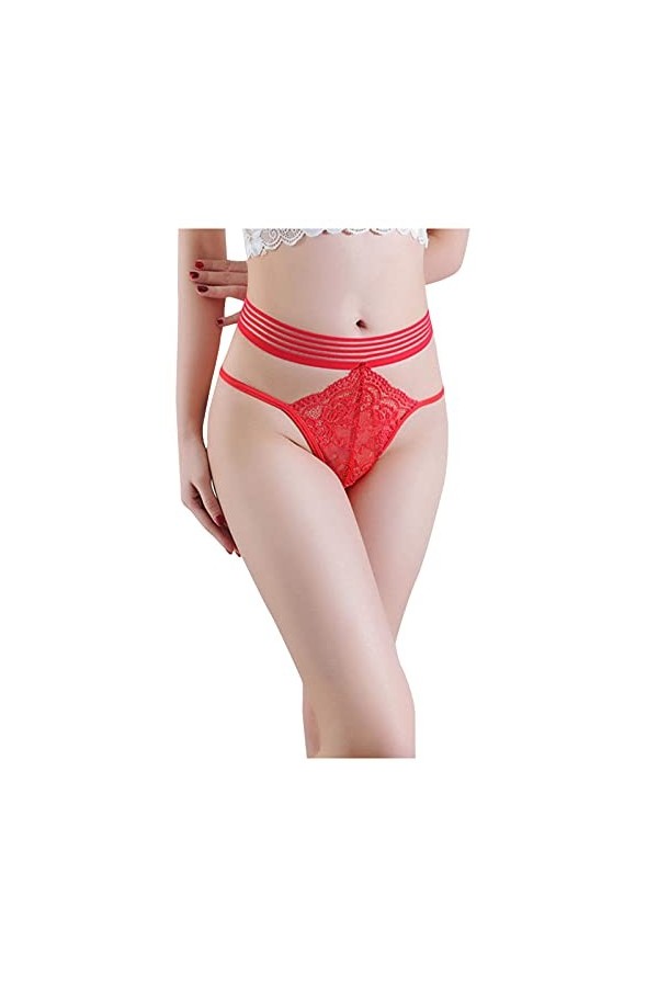 Lingerie en Maille pour Femmes Nuisette Nuisette Résille sans Couture V String Femmes sous-vêtements à Faible Perle G Pendent