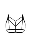 Bustier en forme de cage élastique sexy et sexy, Noir , XL