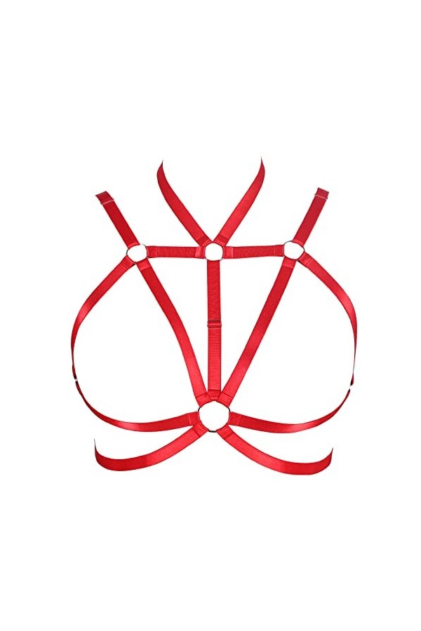 Plus Size Body bandoulière Soutien - Gorge Femmes Mode évidement Cupless Soutien - Gorge Gothique Punk Halloween Noël orgie D