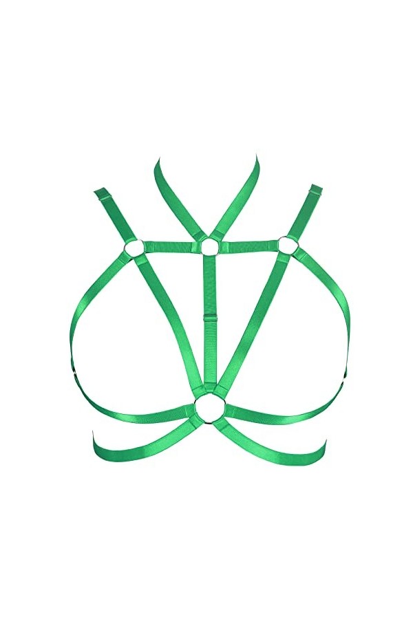 Plus Size Body bandoulière Soutien - Gorge Femmes Mode évidement Cupless Soutien - Gorge Gothique Punk Halloween Noël orgie D