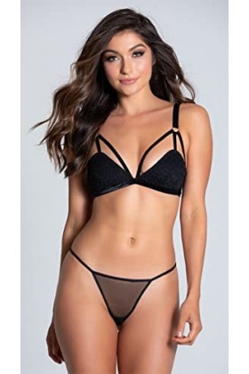 Rouge à Lèvres Dark Side Soutien-gorge en dentelle et en résille rose
