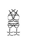 BANSSGOTH Plus Size Femmes Full Cage Lingerie Harness Sling Ceinture Poitrine Sling Punk Gothique Taille Réglable Tissu Stret