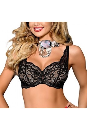 Axami Femmes Soutien-Gorge Push-Up Dentelle V-7601 Zaina, Noir,105D