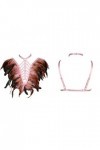 Epaulets à plumes pour femme - Harnais de corps - Lingerie punk - Sangle de poitrine - Festival rave brûlant homme, Couleur p