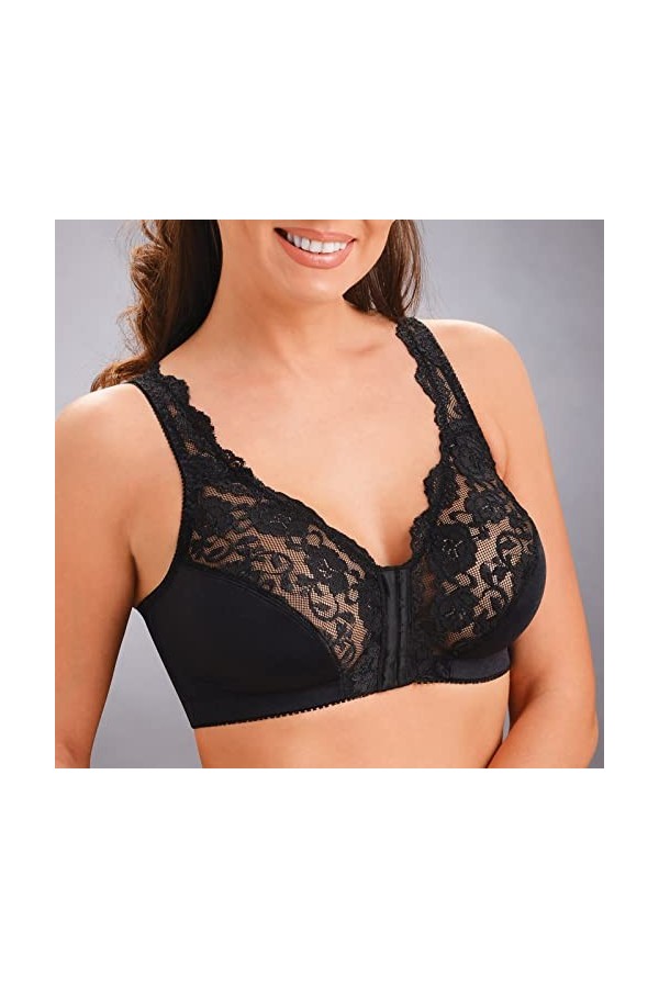 Générique Harnais Sexy Femme, Nuit New Front Button Breathable Skin-Friendly Bras Comfortable High Impact Plus Size Bra Linge