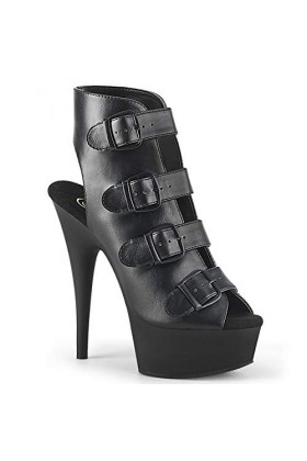 Pleaser DELIGHT-683 Blk Faux Leather/Blk Matte UK 3 EU 36 