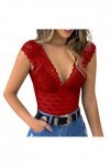 Générique Body Sexy, Femmes Casual Slim Solid Lace V-Neck Femme Sexy Erotic Lingerie Tank Top Redresse Sein Armature Soutien 