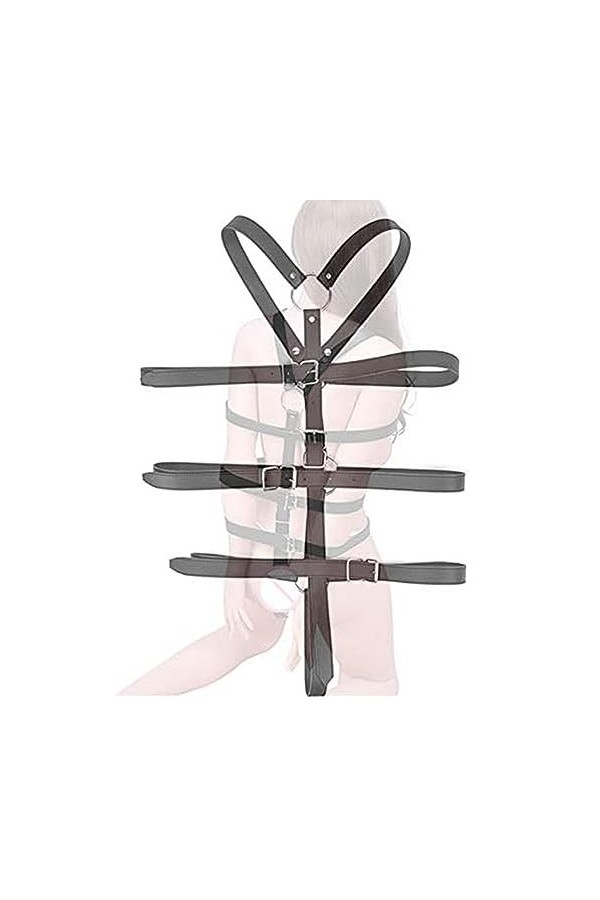 Chaîne de poitrine gothique en cuir noir Chaîne de poitrine gothique pour femmes Bijoux de corps Accessoires pour femmes Cost