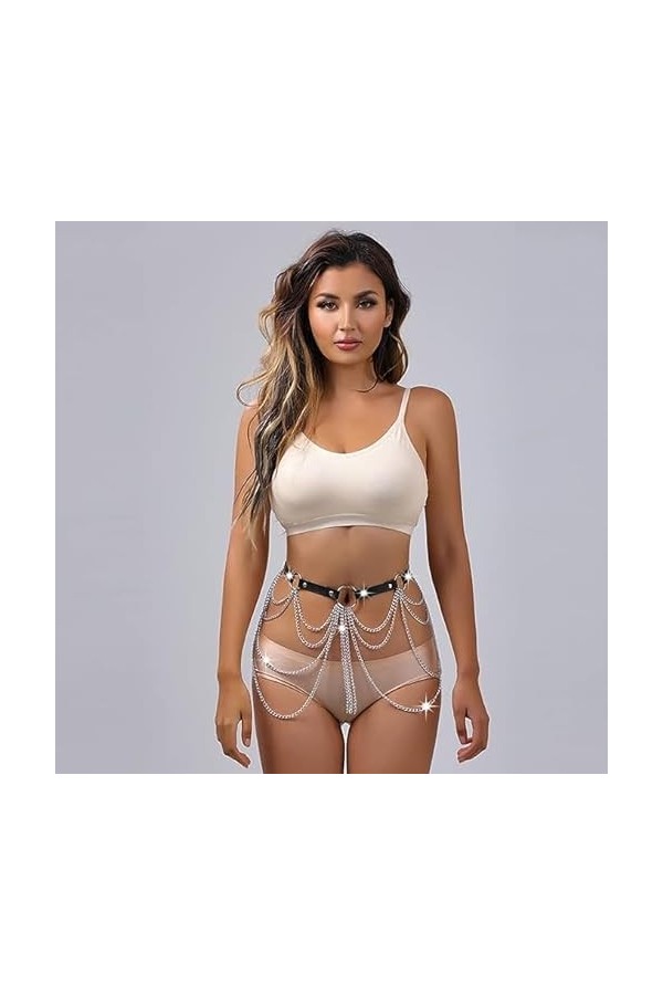 Chaîne de taille en cuir PU sexy pour boîte de nuit, harnais pour cosplay, Halloween, Noël, accessoires de fête, festival, mu